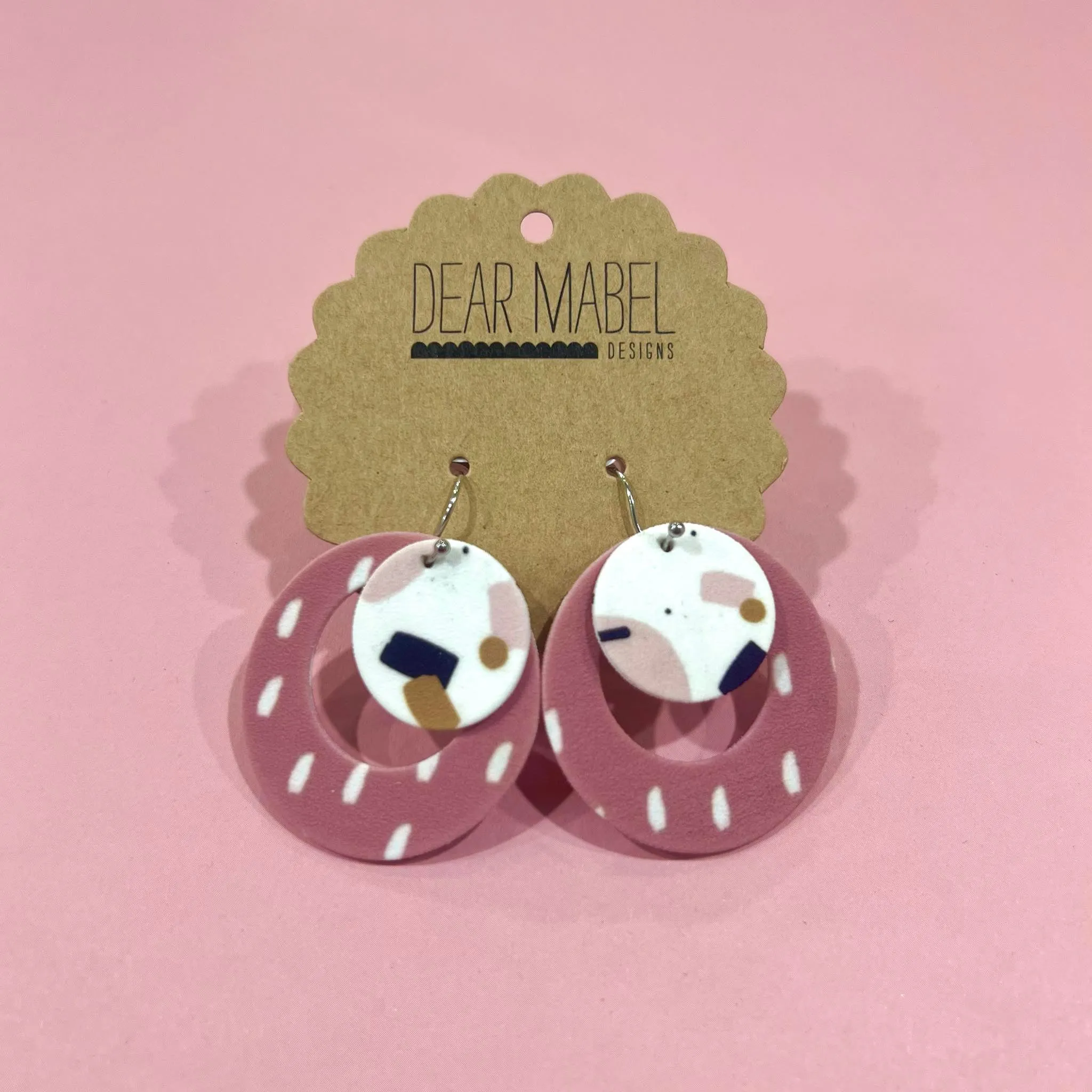 Dear Mabel Handmade - Blush, Copper & Black Earrings*