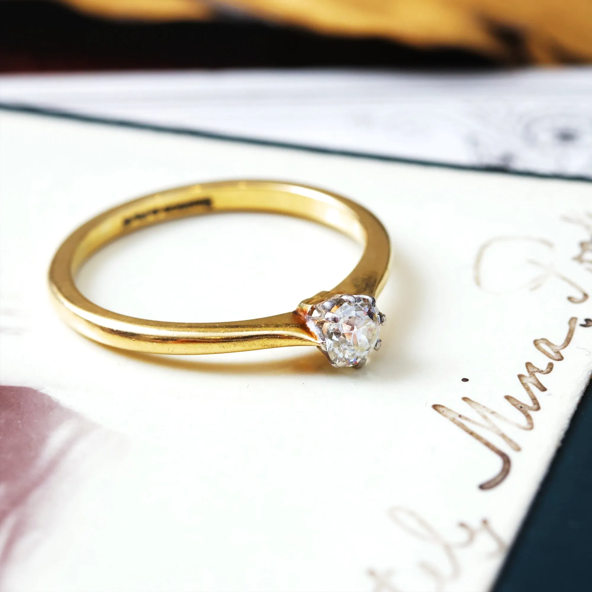 Delightful Edwardian Diamond Solitaire Engagement Ring