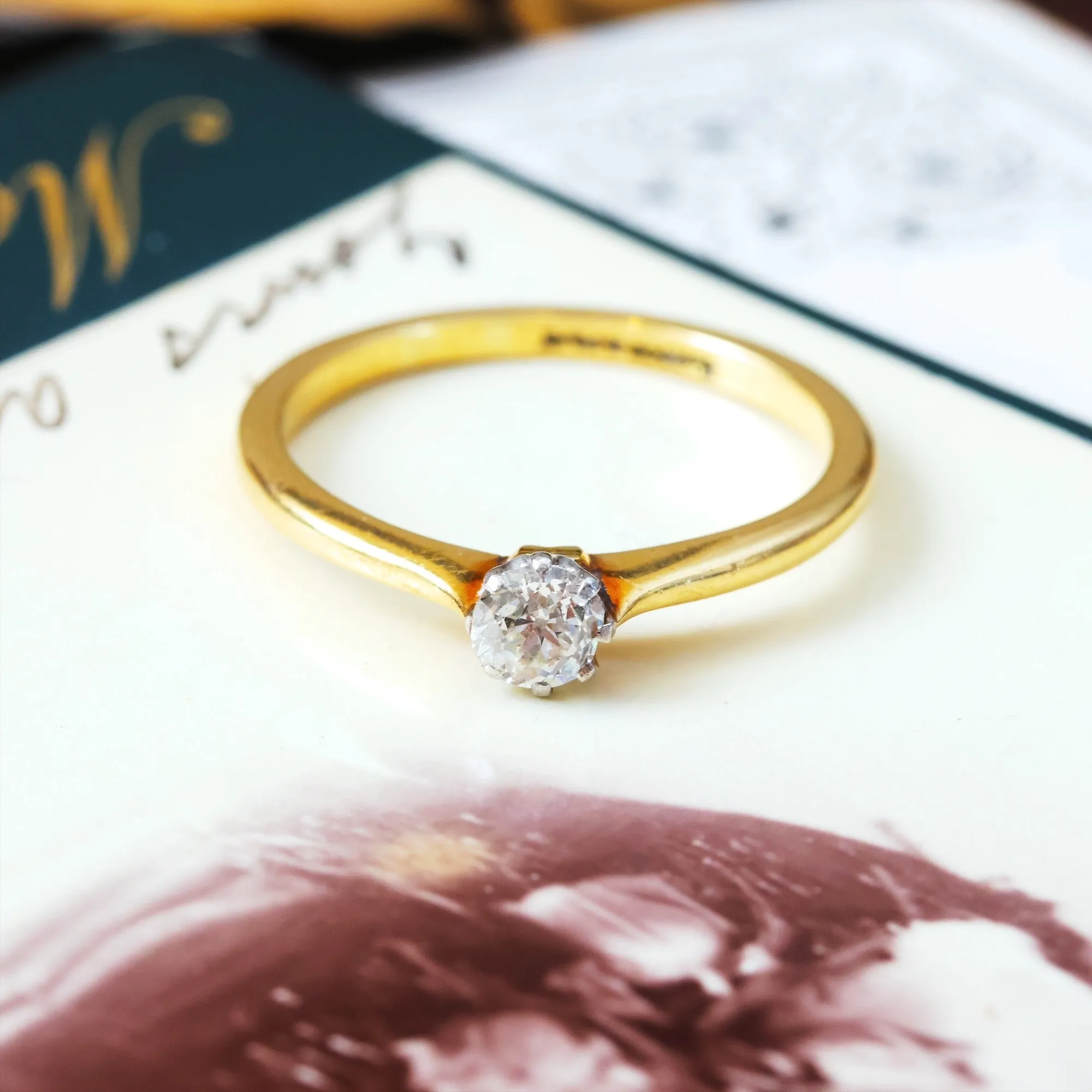 Delightful Edwardian Diamond Solitaire Engagement Ring