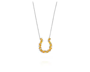 Diamond Citrine Horseshoe Necklace