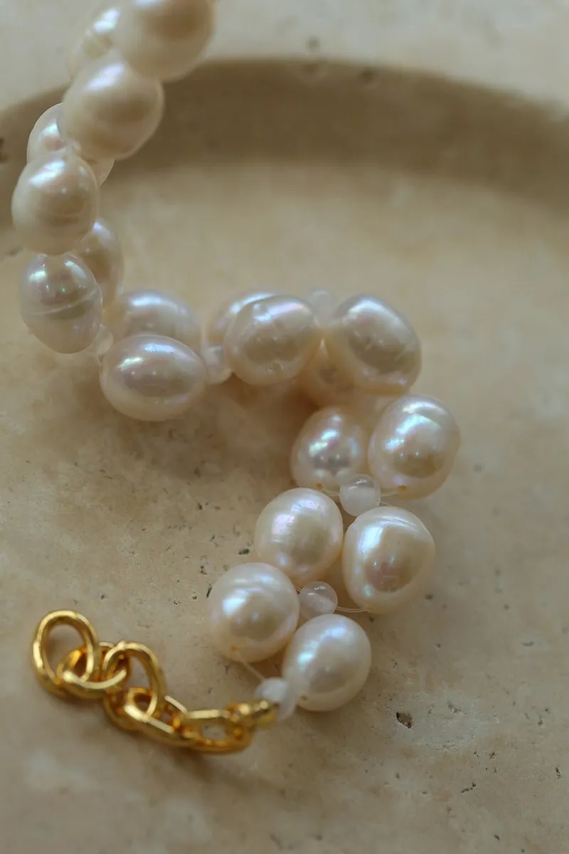 Double Layer Braided Freshwater Pearl Bracelet