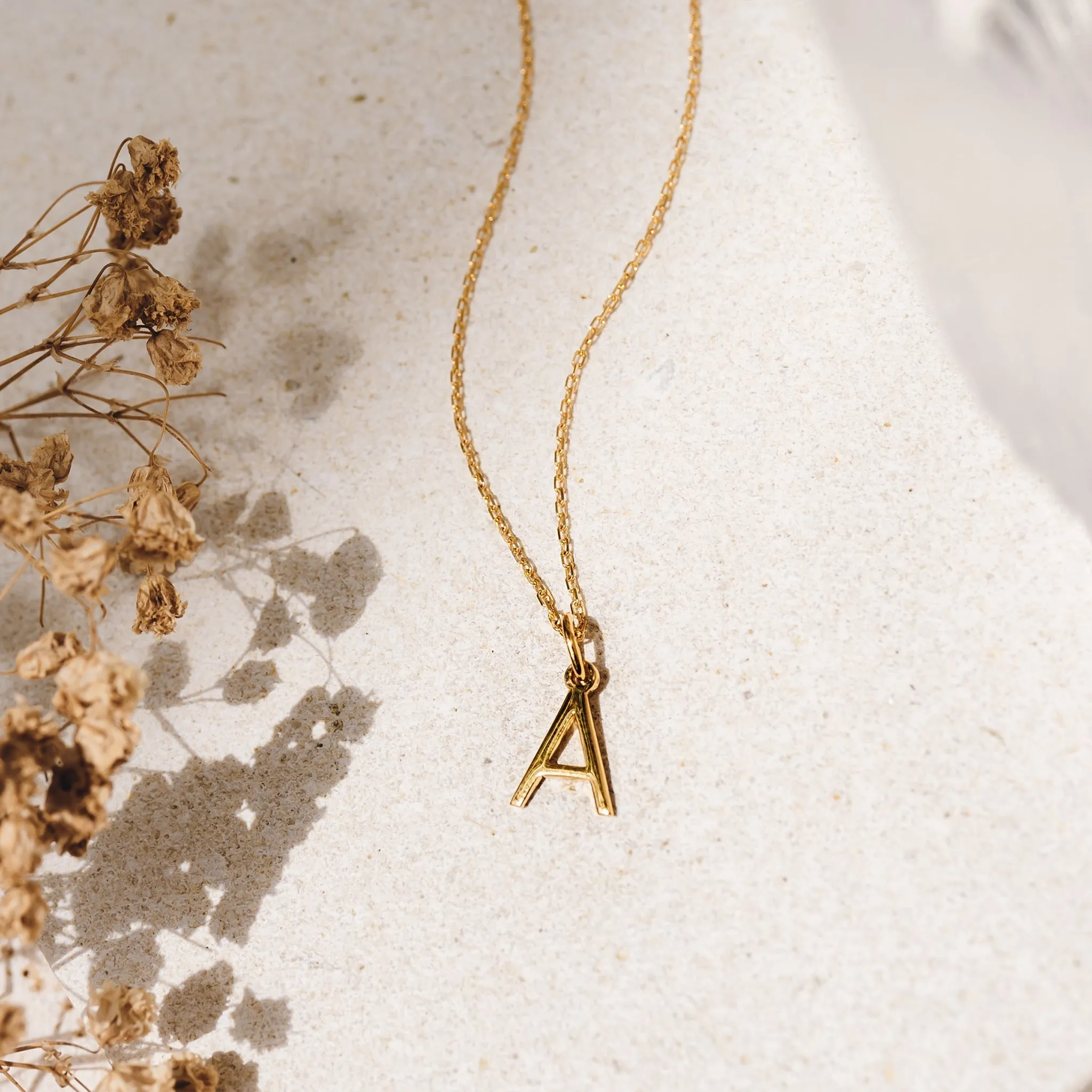 E Necklace / Gold Initial Necklace