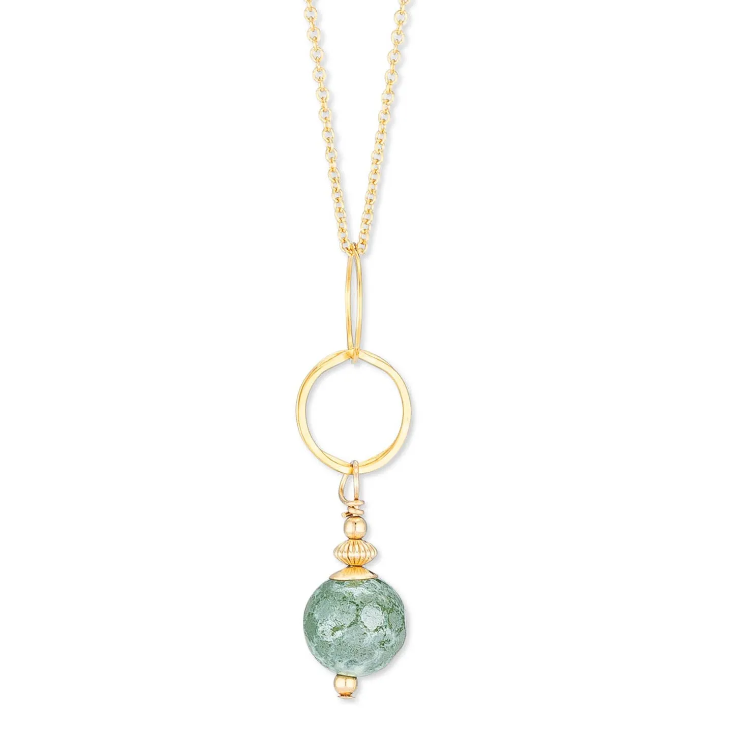 ella drop necklace with mystic green agate