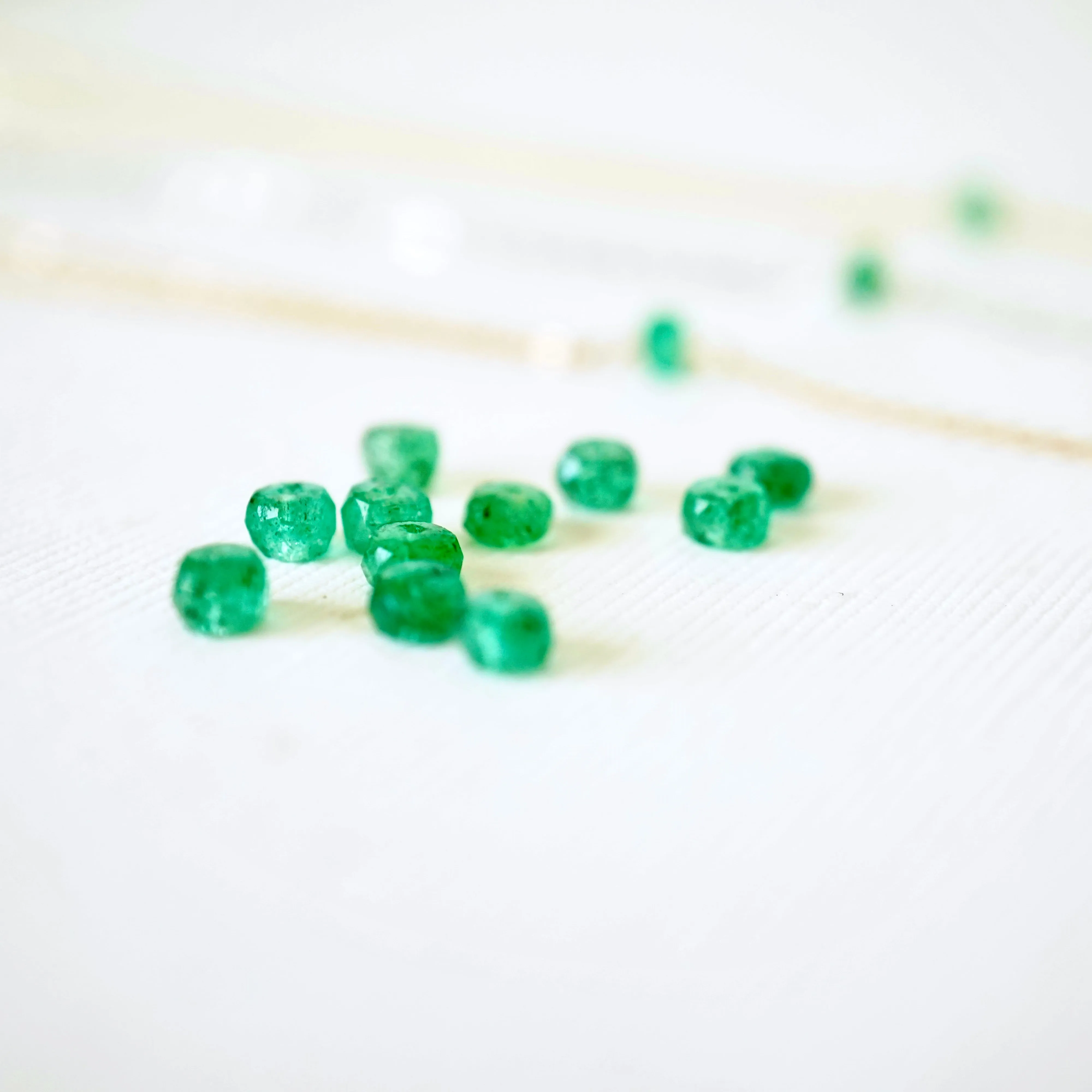 Emerald Green Necklace, Emerald Lariat Necklace