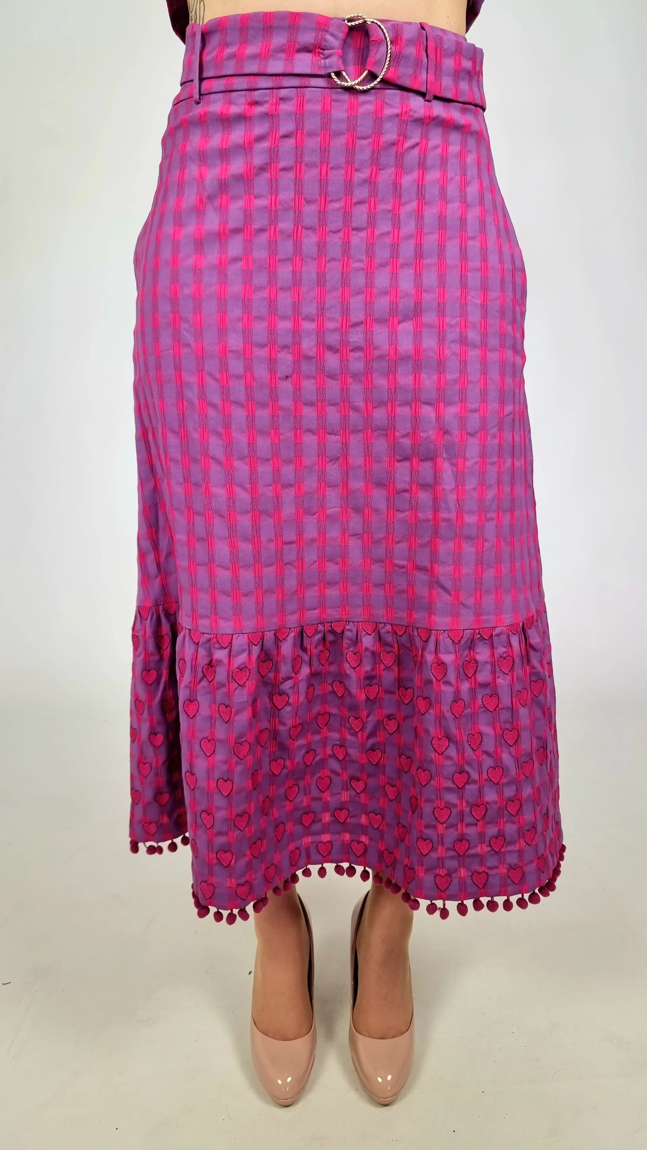 Emily Lovelock Pink Dobby Jacquard Blouse & Jacquard Skirt