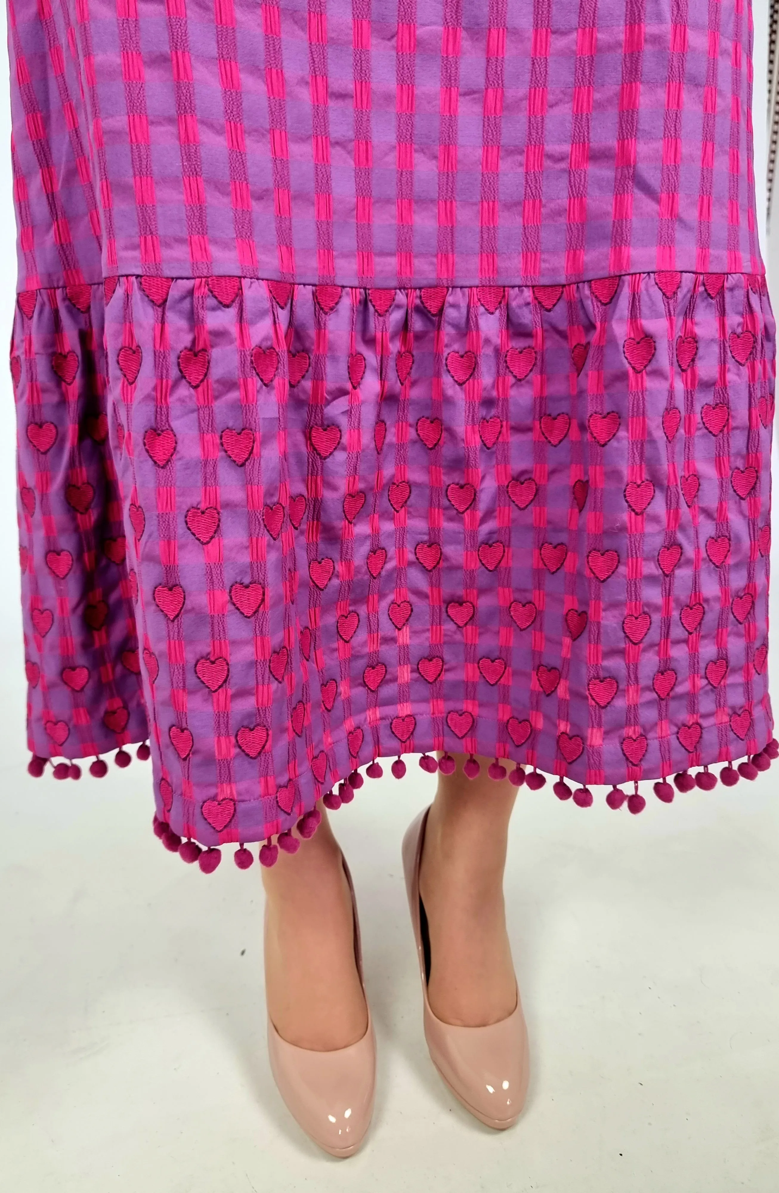 Emily Lovelock Pink Dobby Jacquard Blouse & Jacquard Skirt