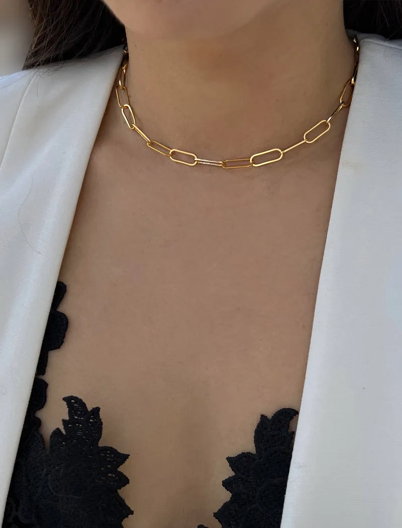 ESSENTIAL Large 15mm Paperclip Chain Necklace | 18K Gold Over Sterling Silver