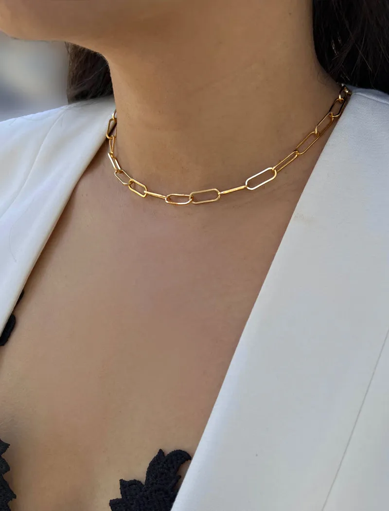 ESSENTIAL Large 15mm Paperclip Chain Necklace | 18K Gold Over Sterling Silver