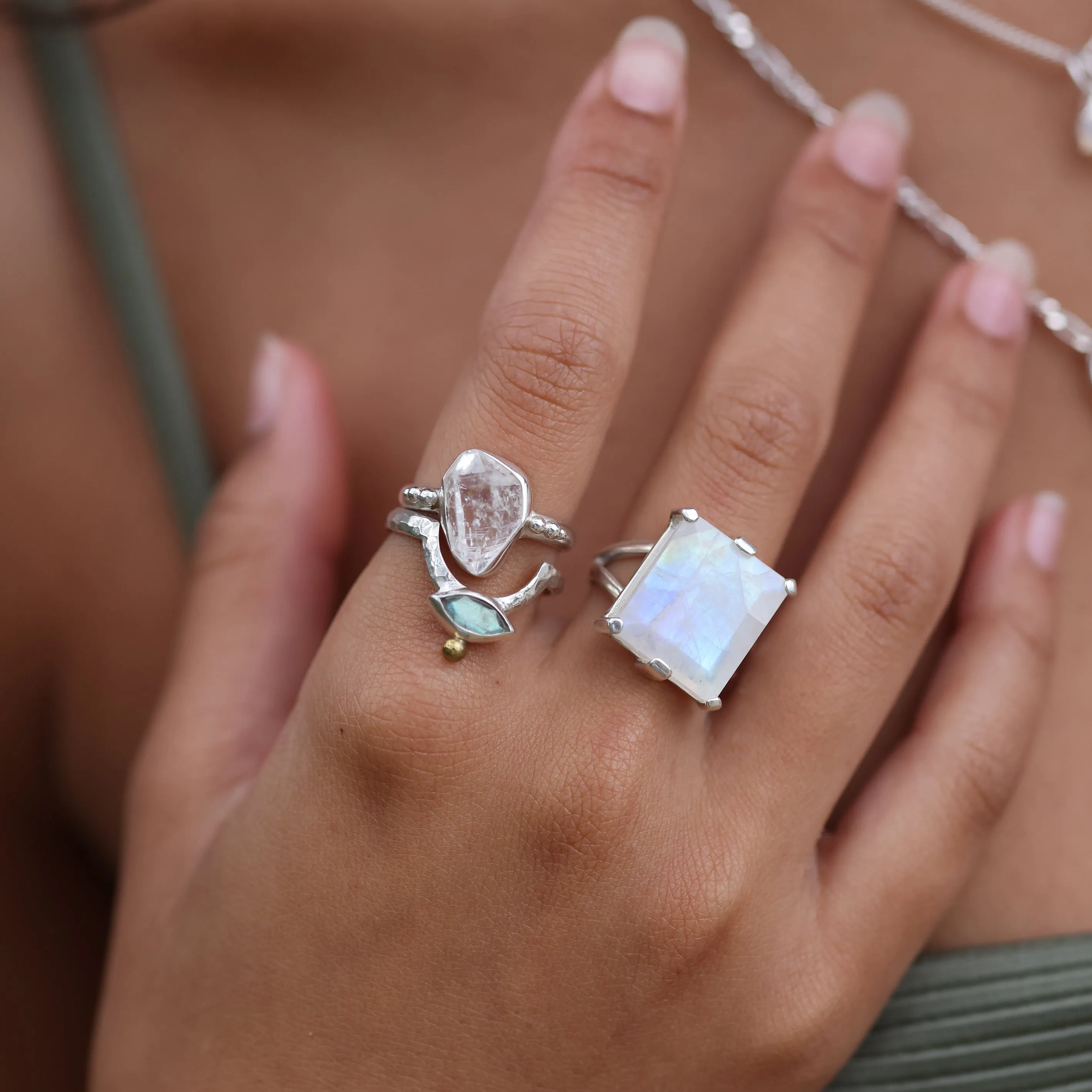 Etheria Moonstone Silver Ring