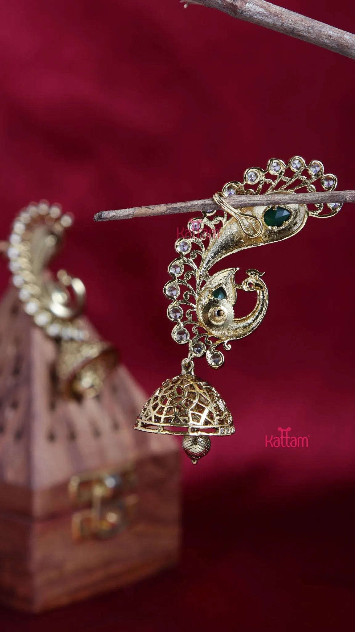 Feather Peacock Jhumka