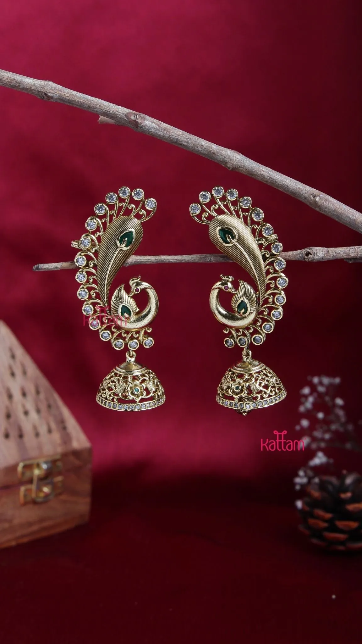 Feather Peacock Jhumka