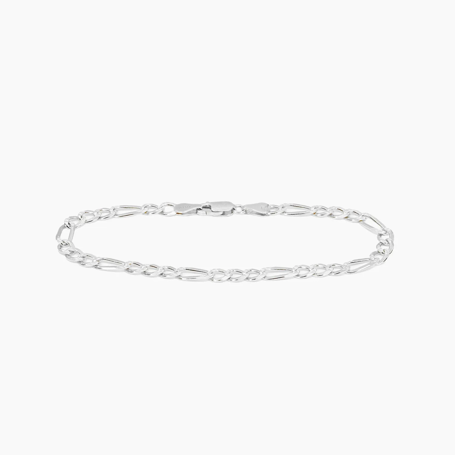 Figaro Sterling Silver Unisex Bracelet