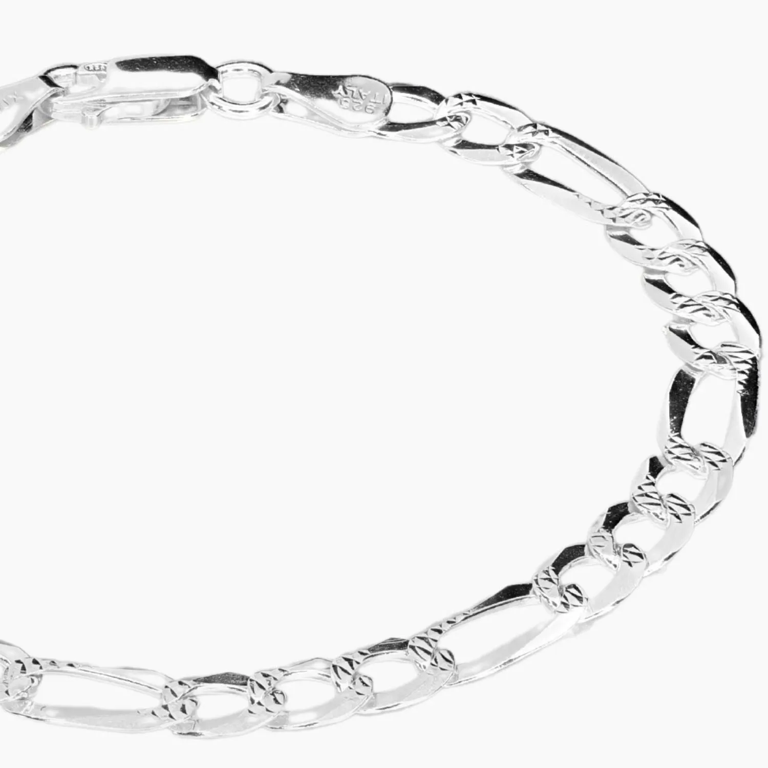 Figaro Sterling Silver Unisex Bracelet