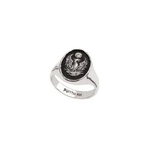 Fire Within Diamond Set Signet Ring