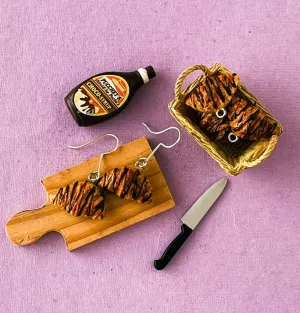 French Croissant Mini Food Earrings