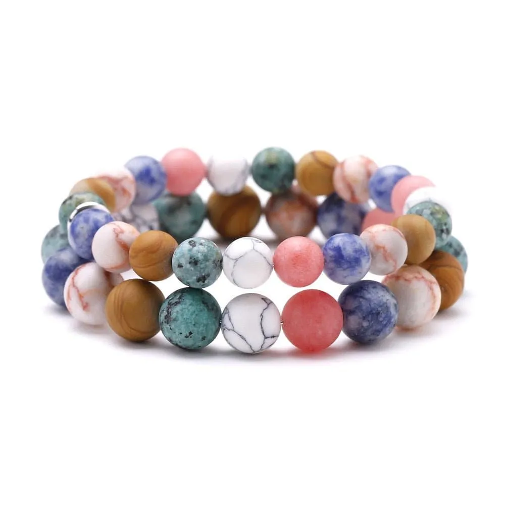 Galaxy Natural Stone Bracelet - Vibrant Earthy Colors & Comfortable Fit