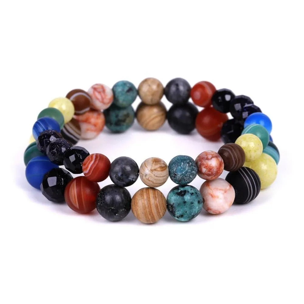 Galaxy Natural Stone Bracelet - Vibrant Earthy Colors & Comfortable Fit