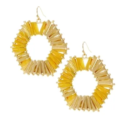 Geometric Raffia Earrings