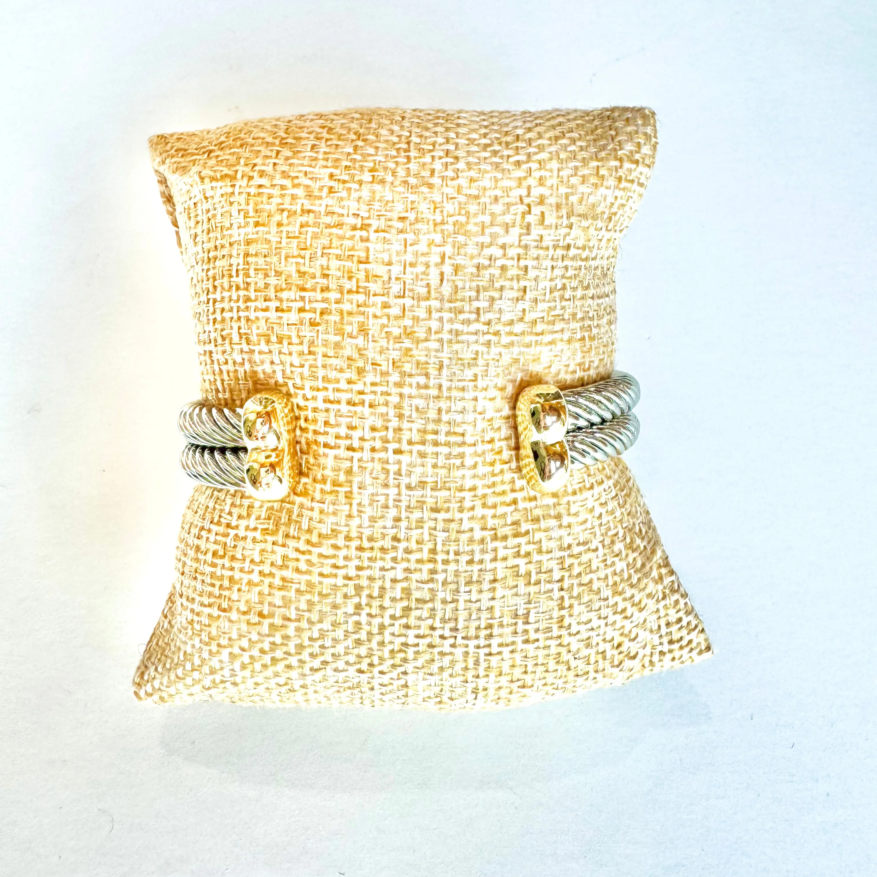 Gold & Silver Cable Cuff Bracelet