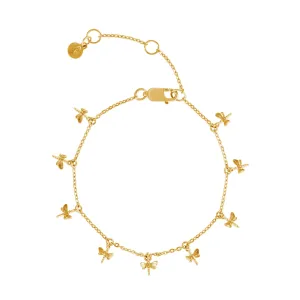 Gold Dancing Dragonflies Bracelet