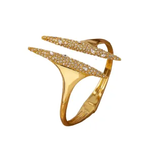 Gold Diamond Slash Cuff Bracelet