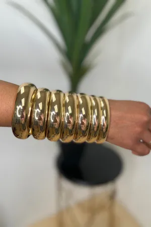 Gold on Gold 7 Stacked Bangles Bracelets