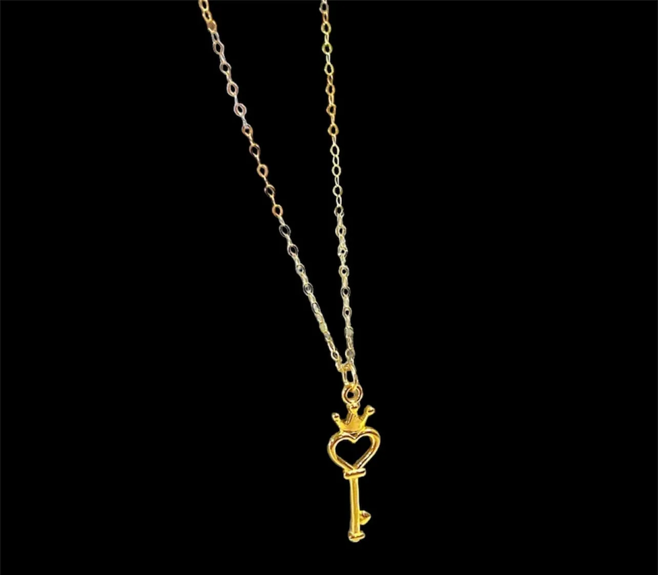 #GOLD2024 | 18K Classic Golden Key Necklace Chain 18”