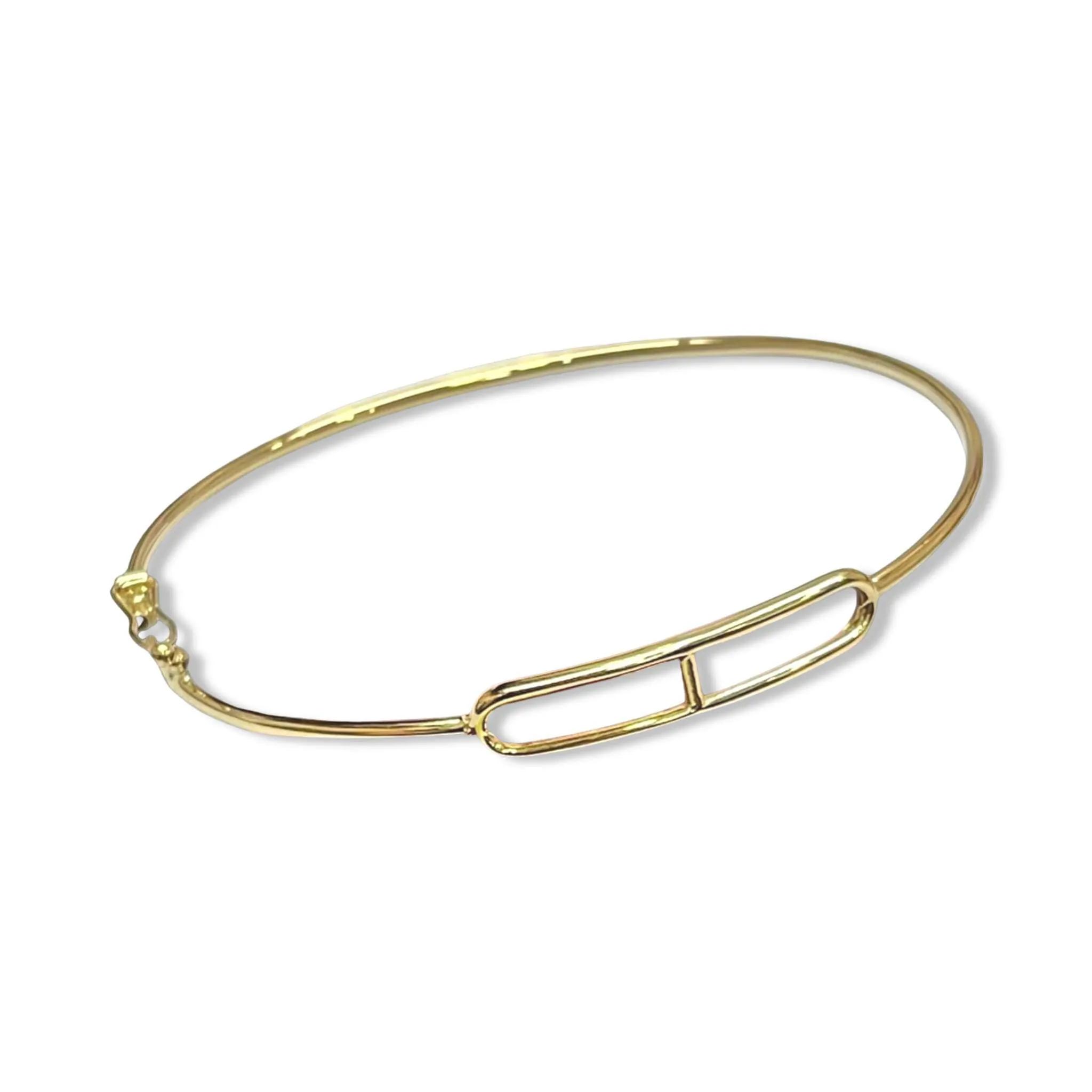 #GOLD2024 | 18K Golden Bar Clip Bracelet