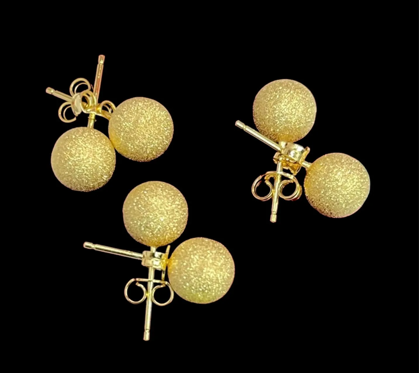 #GOLD2024 | 18K Golden Big Ball Shiny Stud Earrings