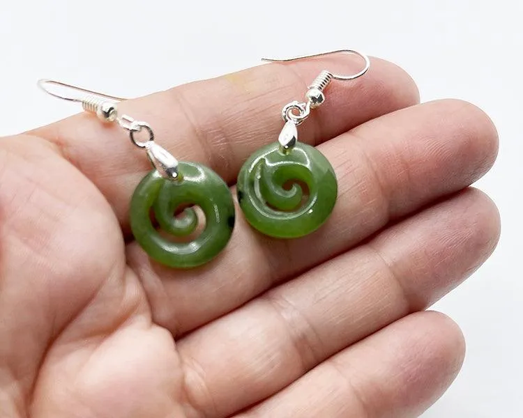 Greenstone Koru Earrings