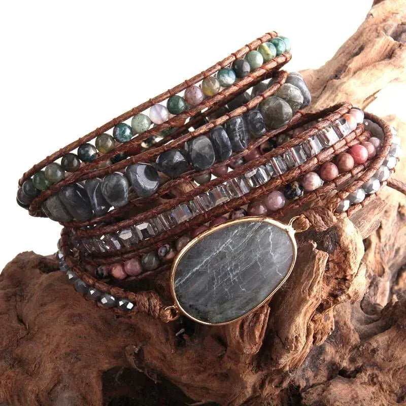 Handmade Natural Stone Bracelets - Semi-Precious Stone Wrap Bracelets