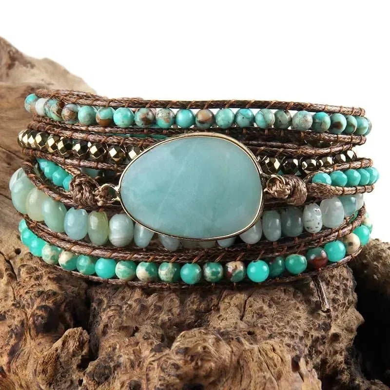 Handmade Natural Stone Bracelets - Semi-Precious Stone Wrap Bracelets