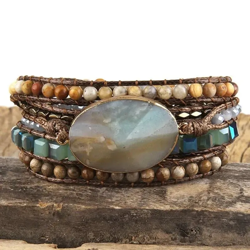 Handmade Natural Stone Bracelets - Semi-Precious Stone Wrap Bracelets