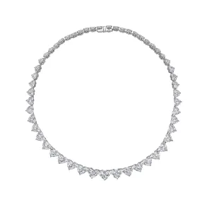 Heart Shaped Cut Riviera Diamonds Necklace, 50 CT