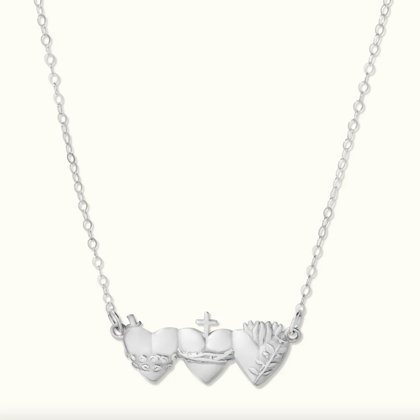 Holy Family Hearts® Necklace in Sterling Silver