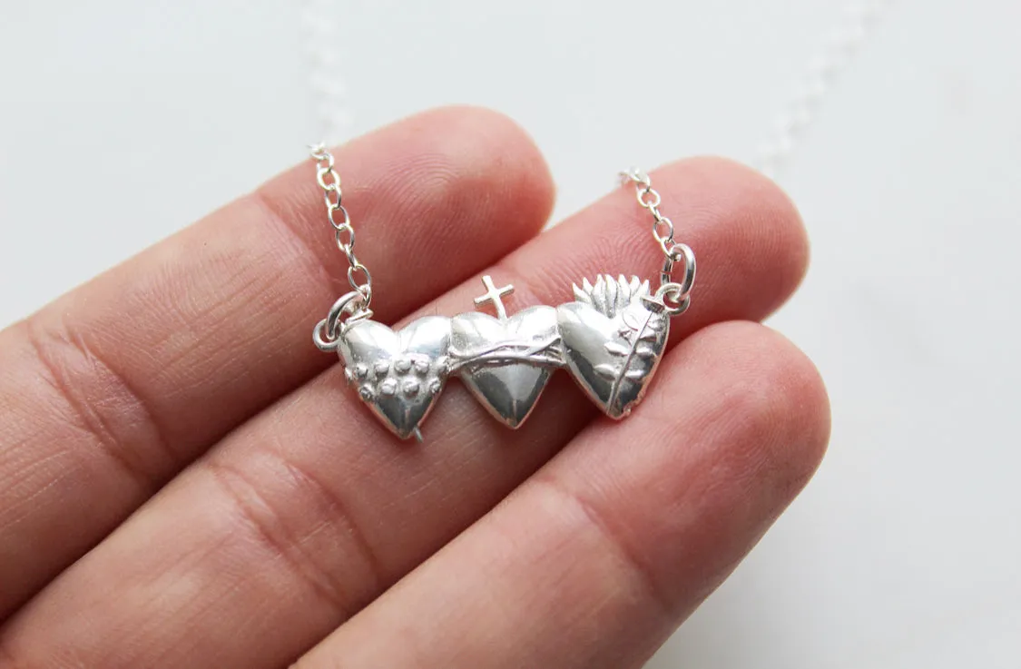 Holy Family Hearts® Necklace in Sterling Silver