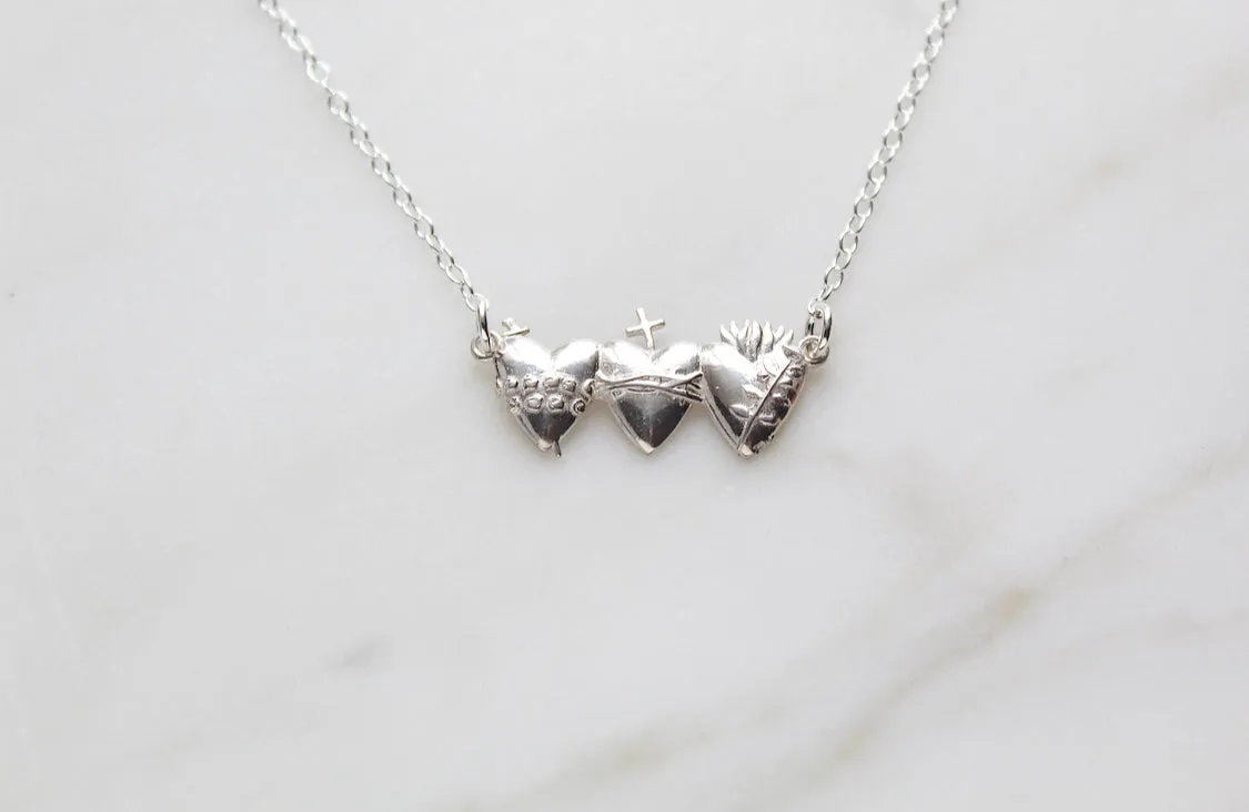 Holy Family Hearts® Necklace in Sterling Silver