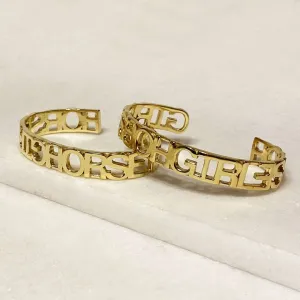 Horse Girl Cuff in Gold