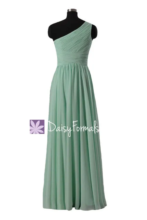 Ice Blue Chiffon Dress Dusty Rose Party Dress Aqua Formal Dress Linen Bridesmaids Dress (MM150)--BM351L