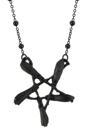 Instant Shipping! Broom Pentagram Pendant Necklace