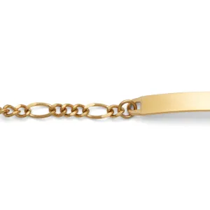 Ladies’ ID Figaro Bracelet with Polished Plaque