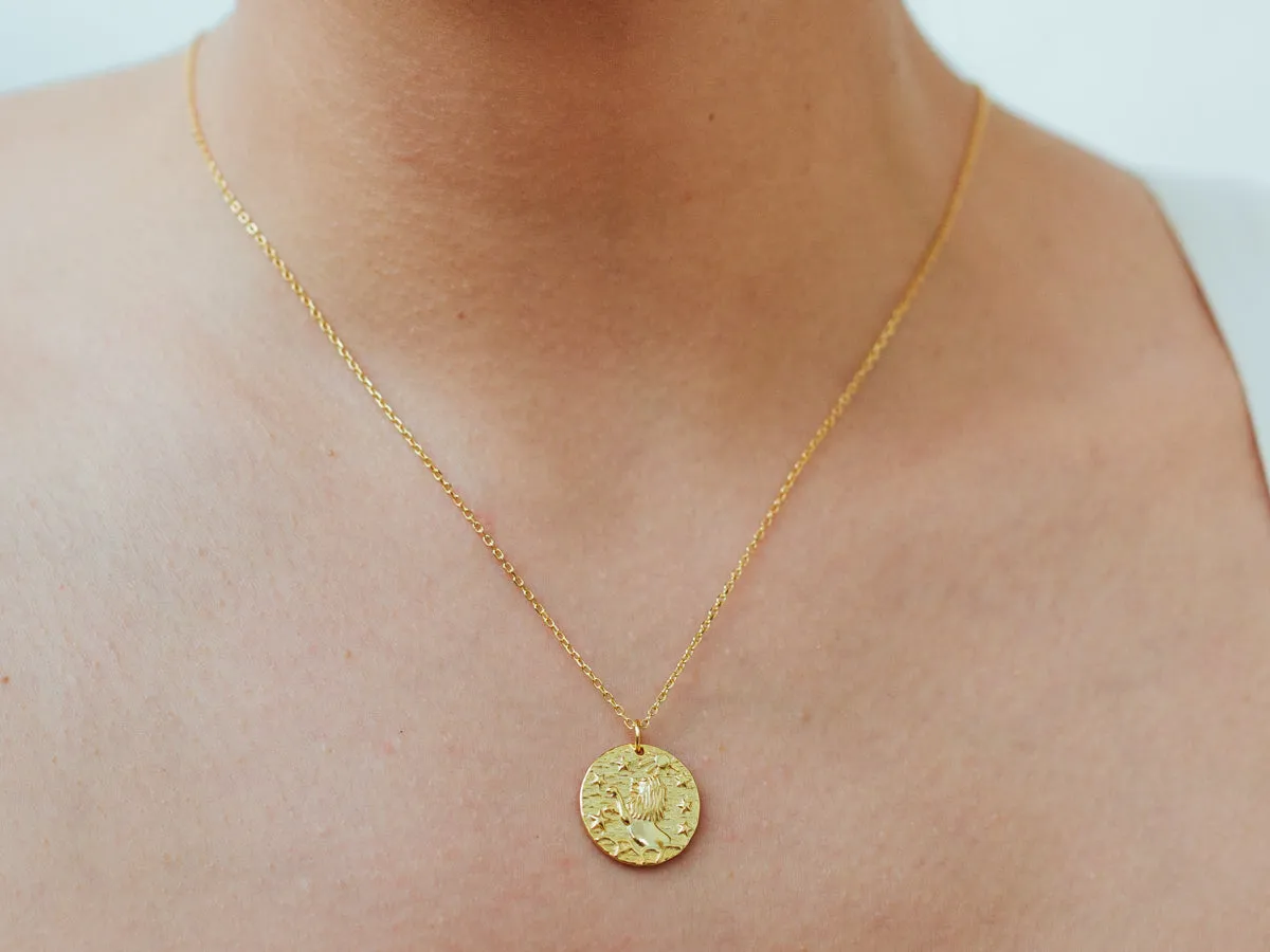 Leo Zodiac Coin Necklace