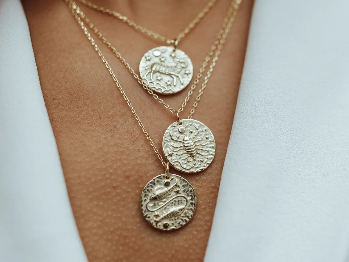 Leo Zodiac Coin Necklace