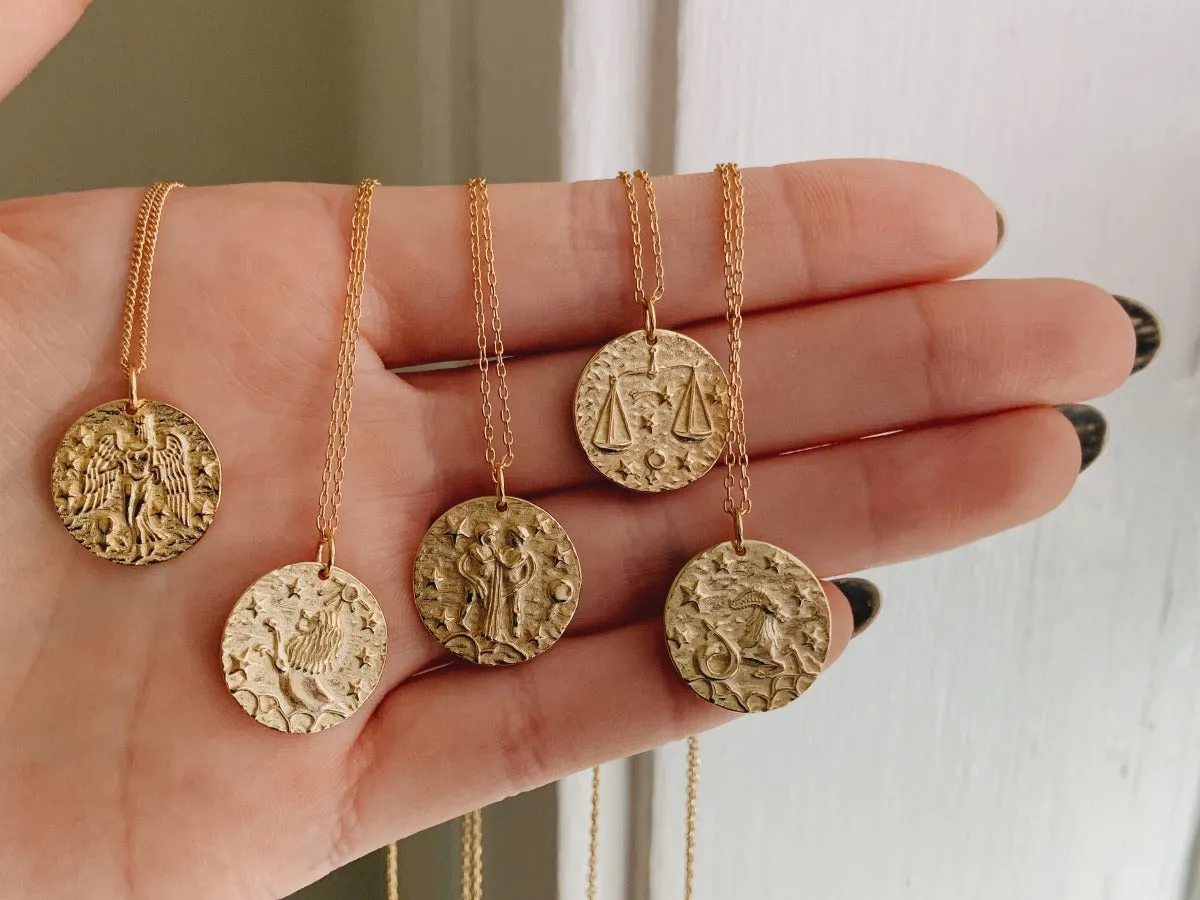 Leo Zodiac Coin Necklace