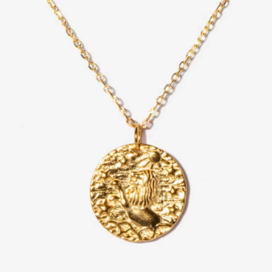 Leo Zodiac Coin Necklace