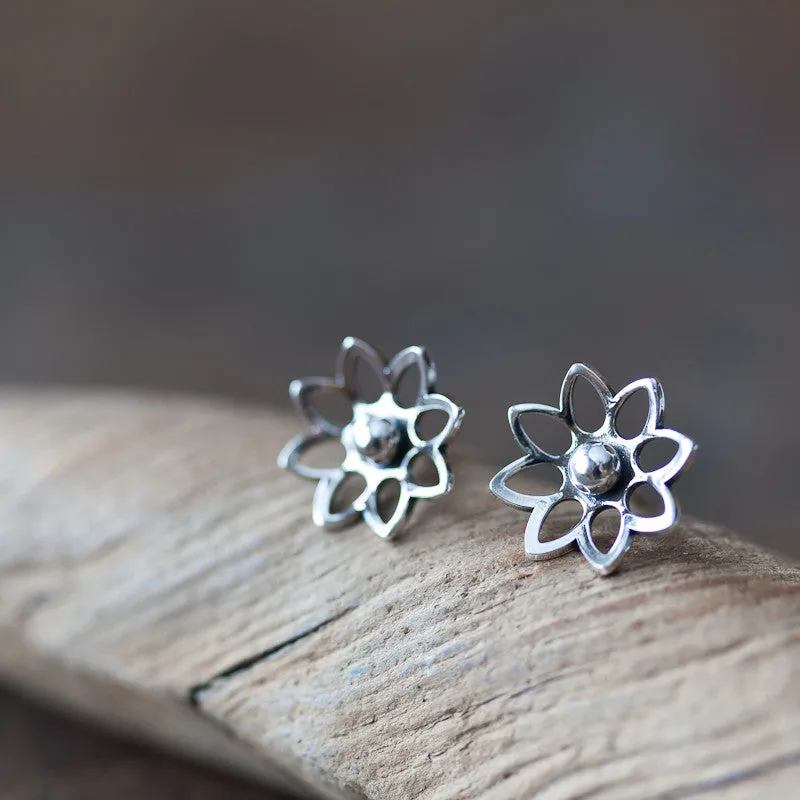 Lotus Flower Studs, 10mm