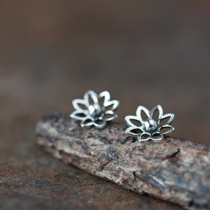 Lotus Flower Studs, 10mm