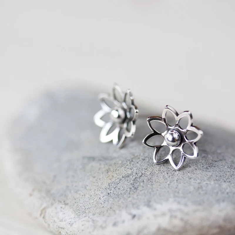 Lotus Flower Studs, 10mm