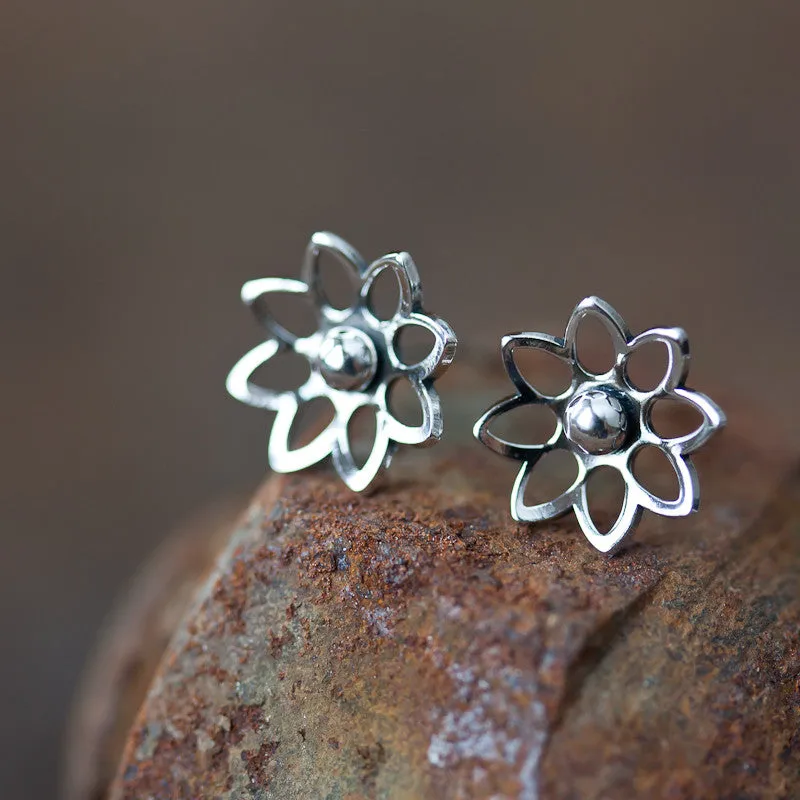 Lotus Flower Studs, 10mm