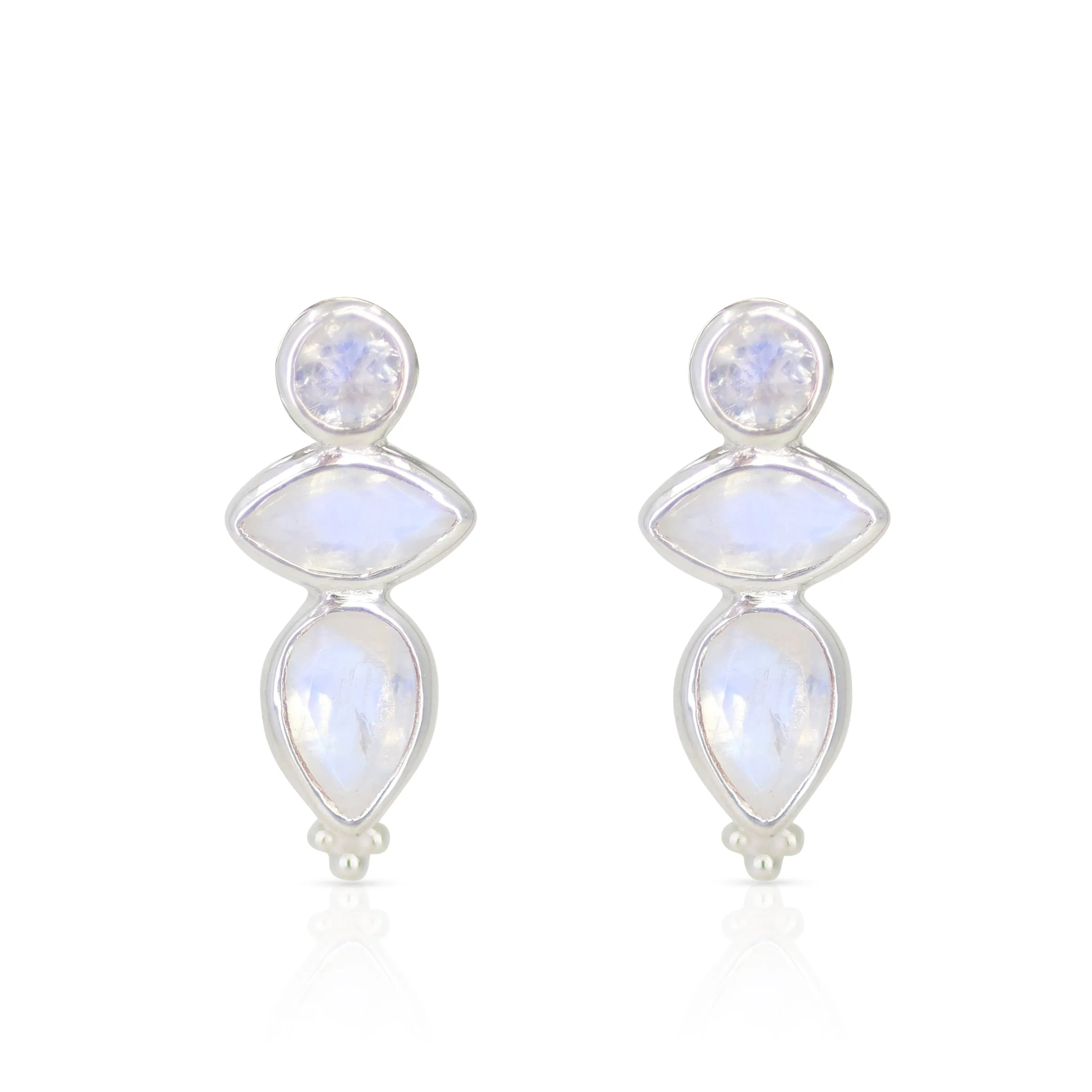 Mabel Moonstone Silver Stud